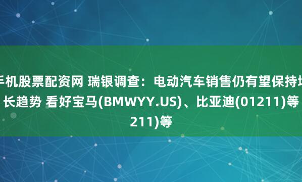 手机股票配资网 瑞银调查：电动汽车销售仍有望保持增长趋势 看好宝马(BMWYY.US)、比亚迪(01211)等
